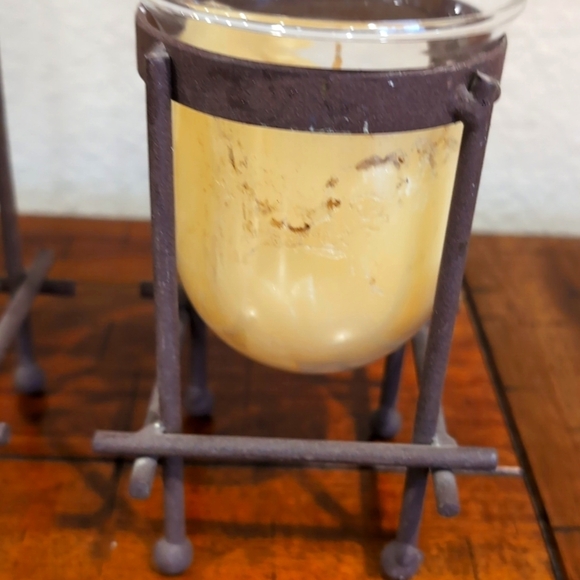 3 Piece Brown Metal Muti-Height Candle Holder Set - Picture 4 of 6